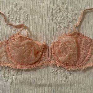 Pink lace bra
